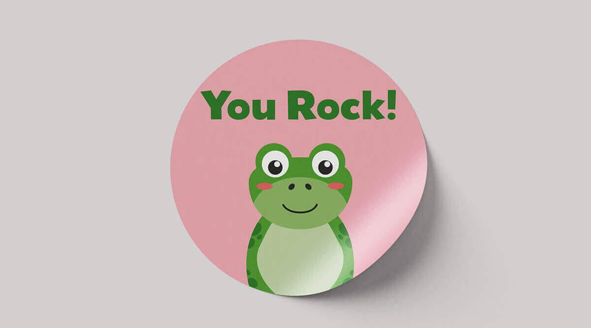 School Animal Stickers Round